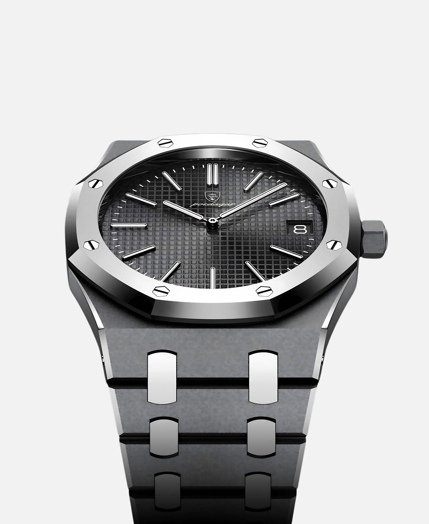Montre Homme Élégante 41mm Boîtier Acier Inoxydable