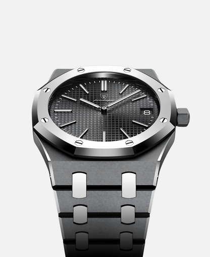 Montre Homme Élégante 41mm Boîtier Acier Inoxydable