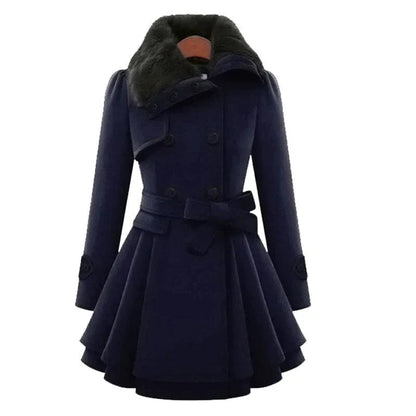 Trench Femme Avec Ceinture | Détail Fourrure