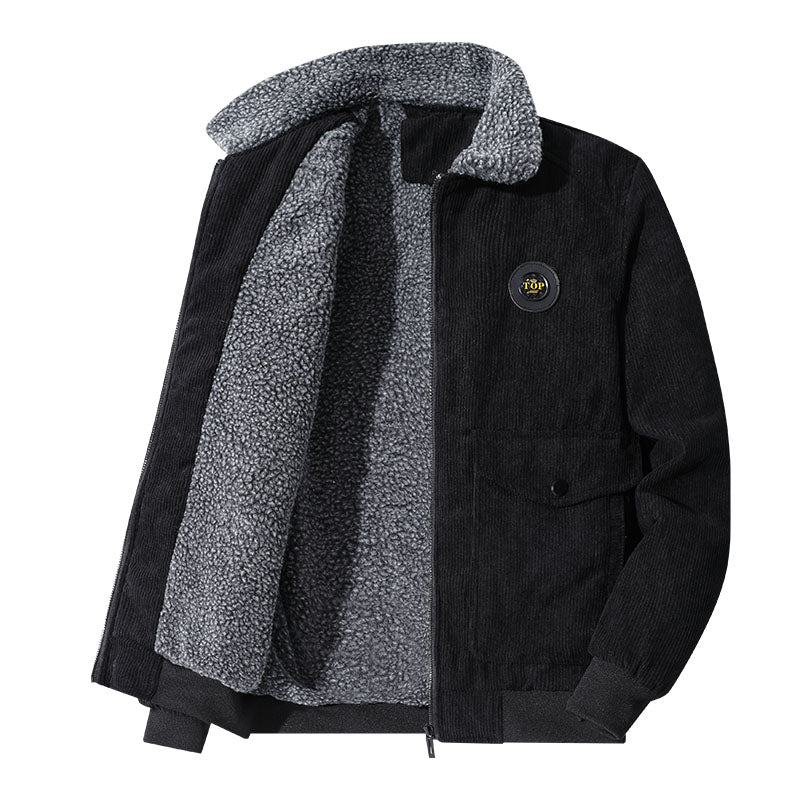 Veste en velours homme hiver chaud et confortable