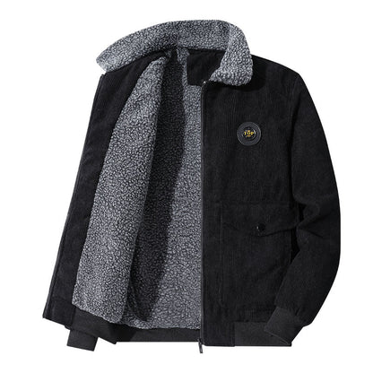 Veste en velours homme hiver chaud et confortable