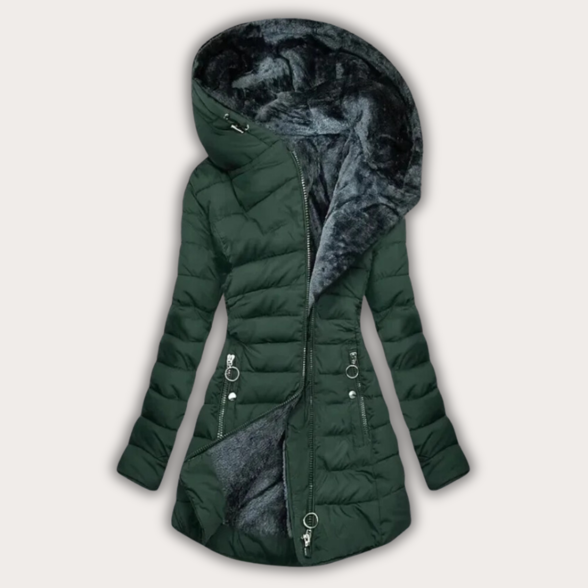 Doudoune Femme Hiver Fourrure Chaude et Légère