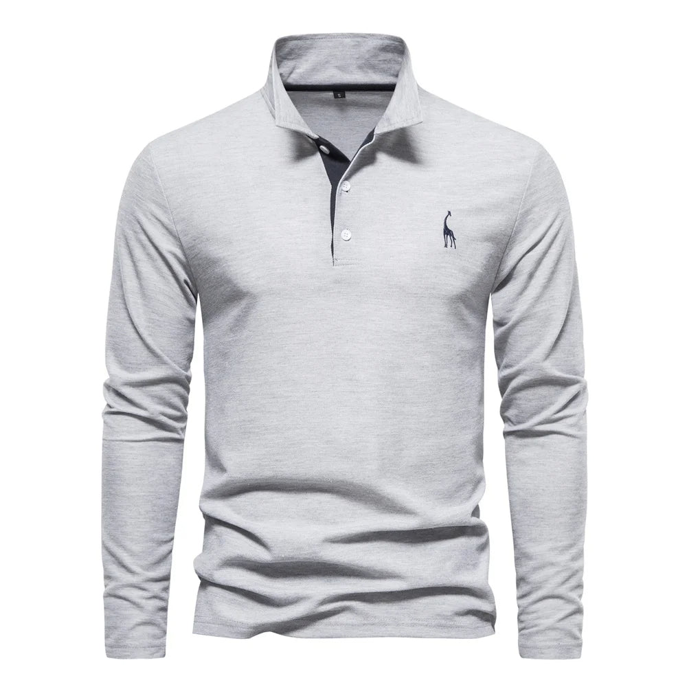 Polo homme pull à manches longues confortable