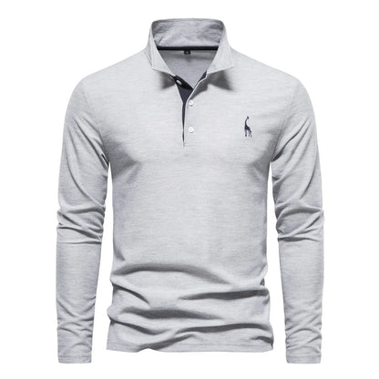 Polo homme pull à manches longues confortable