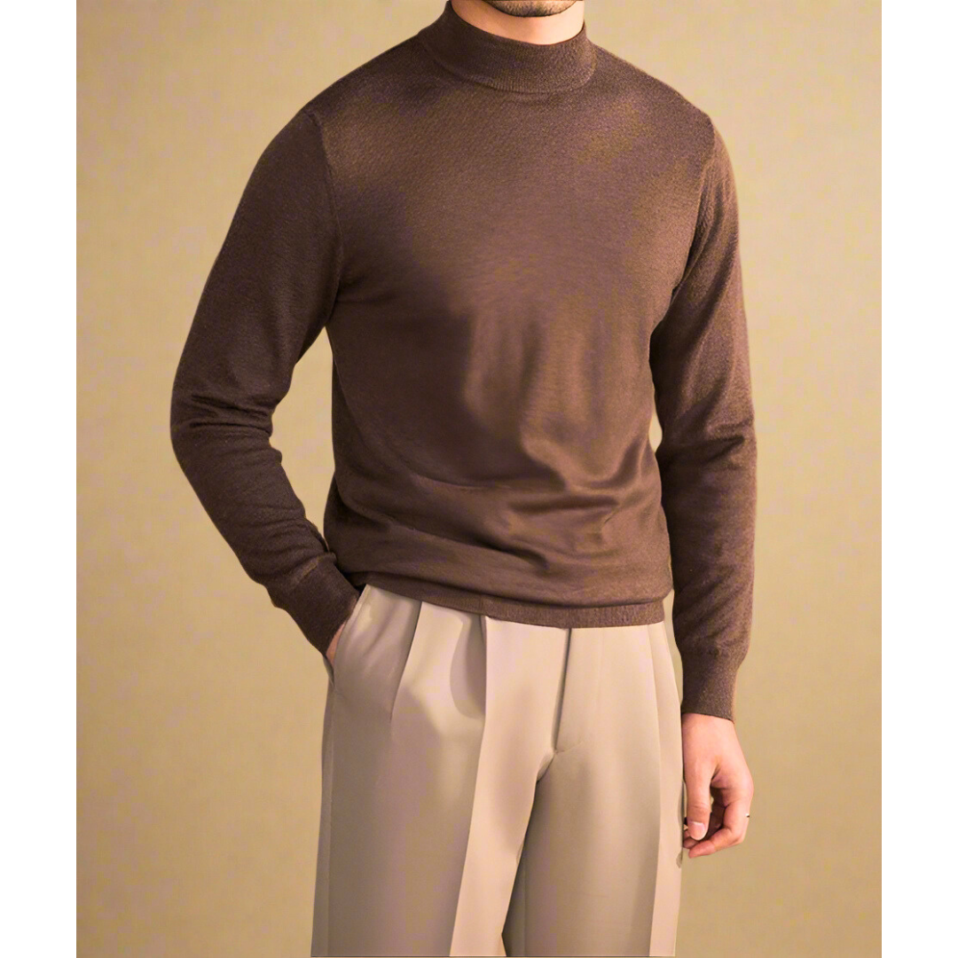 Pullover Homme Col Roulé en Laine - Classique et Élégant