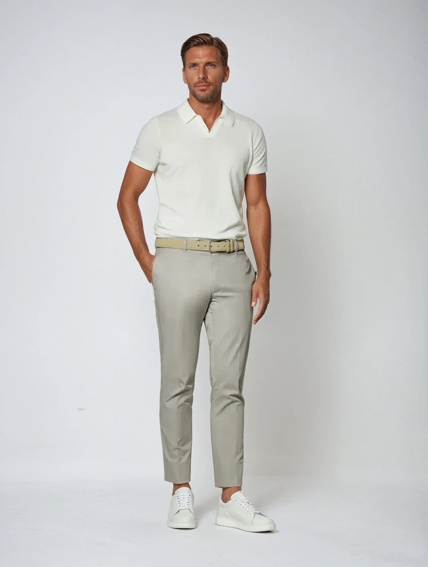 Chemise Polo Homme Classique à Col V