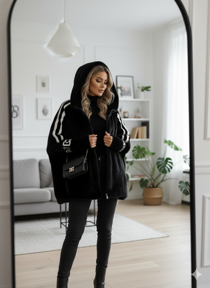 Manteau long en Fausse Fourrure Coupe Oversize Doux