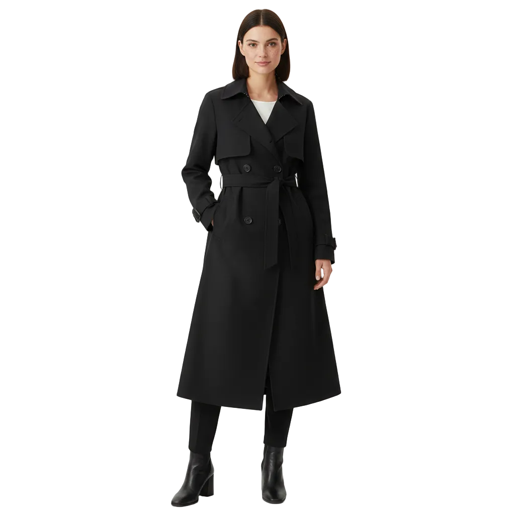 Manteau Femme Chic Taille Mi-Long avec Ceinture Élastique - PanierRoyale