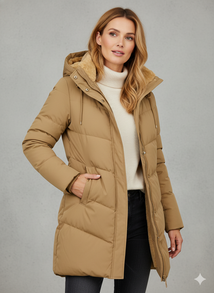 Manteau Femme Hiver Élégant Capuche Grande Taille