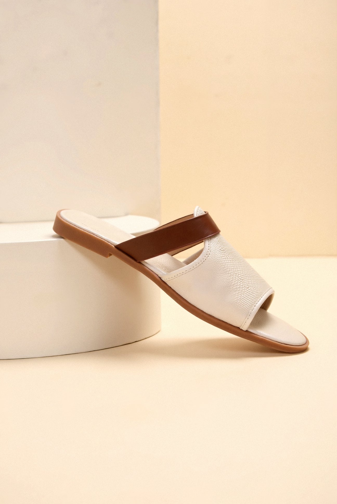 Sandales Femmes Cuir Blanc Nacré