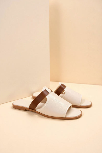 Sandales Femmes Cuir Blanc Nacré