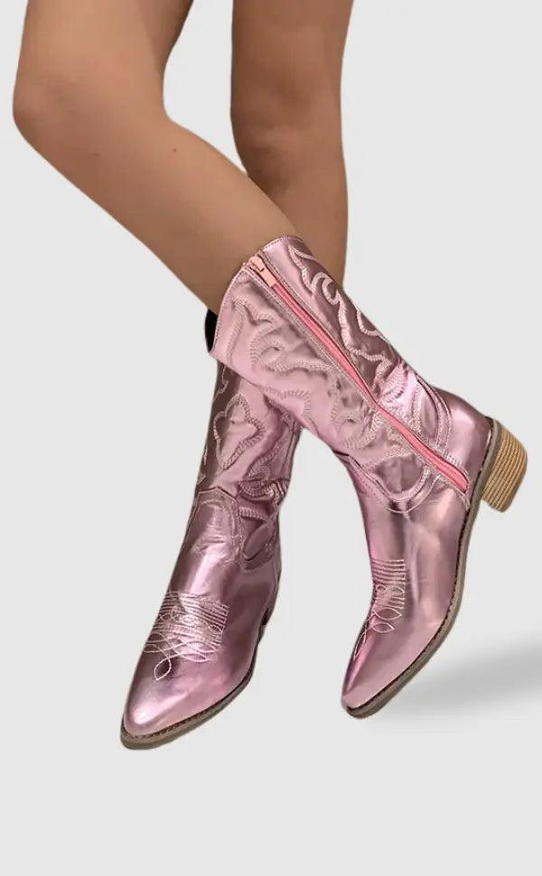 Bottines Cowboy Élégantes Métal Noir - BerlinGlamour