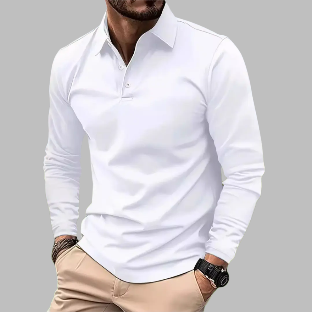 Chemise Polo Homme Manches Longues - Décontractée avec Fermeture Boutons - BerlinGlamour