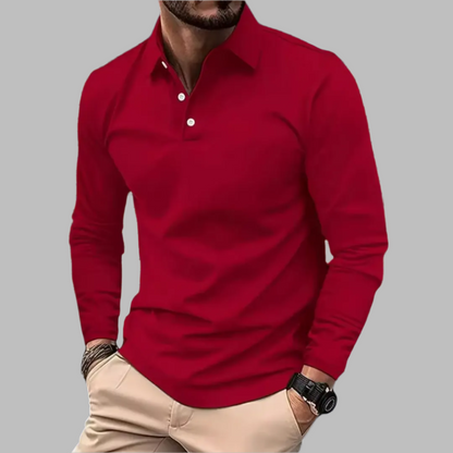 Chemise Polo Homme Manches Longues - Décontractée avec Fermeture Boutons