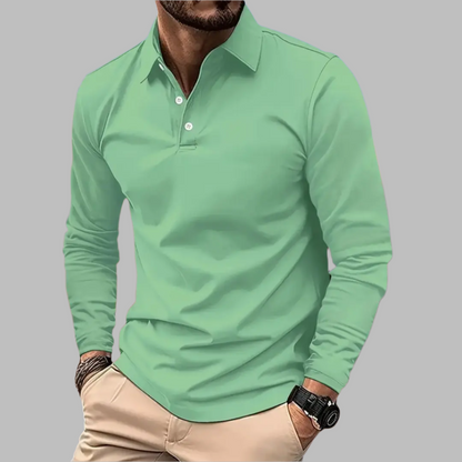 Chemise Polo Homme Manches Longues - Décontractée avec Fermeture Boutons