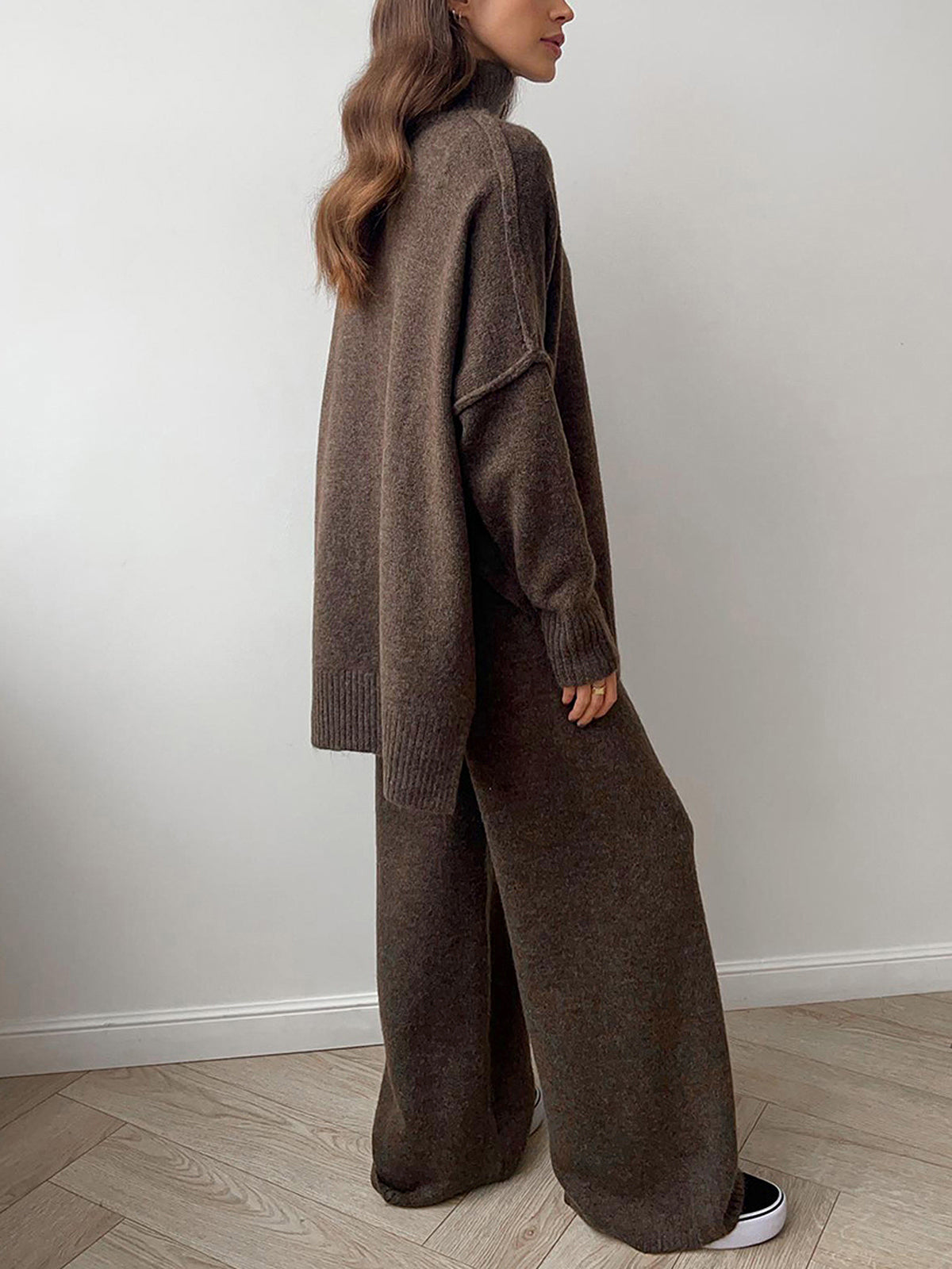 Ensemble Détente Femme en Molleton - Tenue Confortable avec Col Roulé et Pantalon Doux