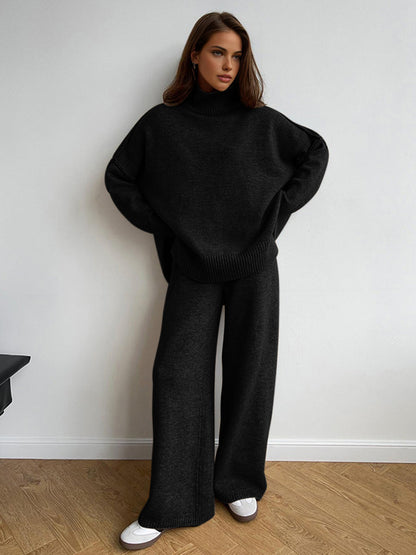 Ensemble Détente Femme en Molleton - Tenue Confortable avec Col Roulé et Pantalon Doux