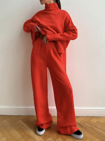 Ensemble Détente Femme en Molleton - Tenue Confortable avec Col Roulé et Pantalon Doux