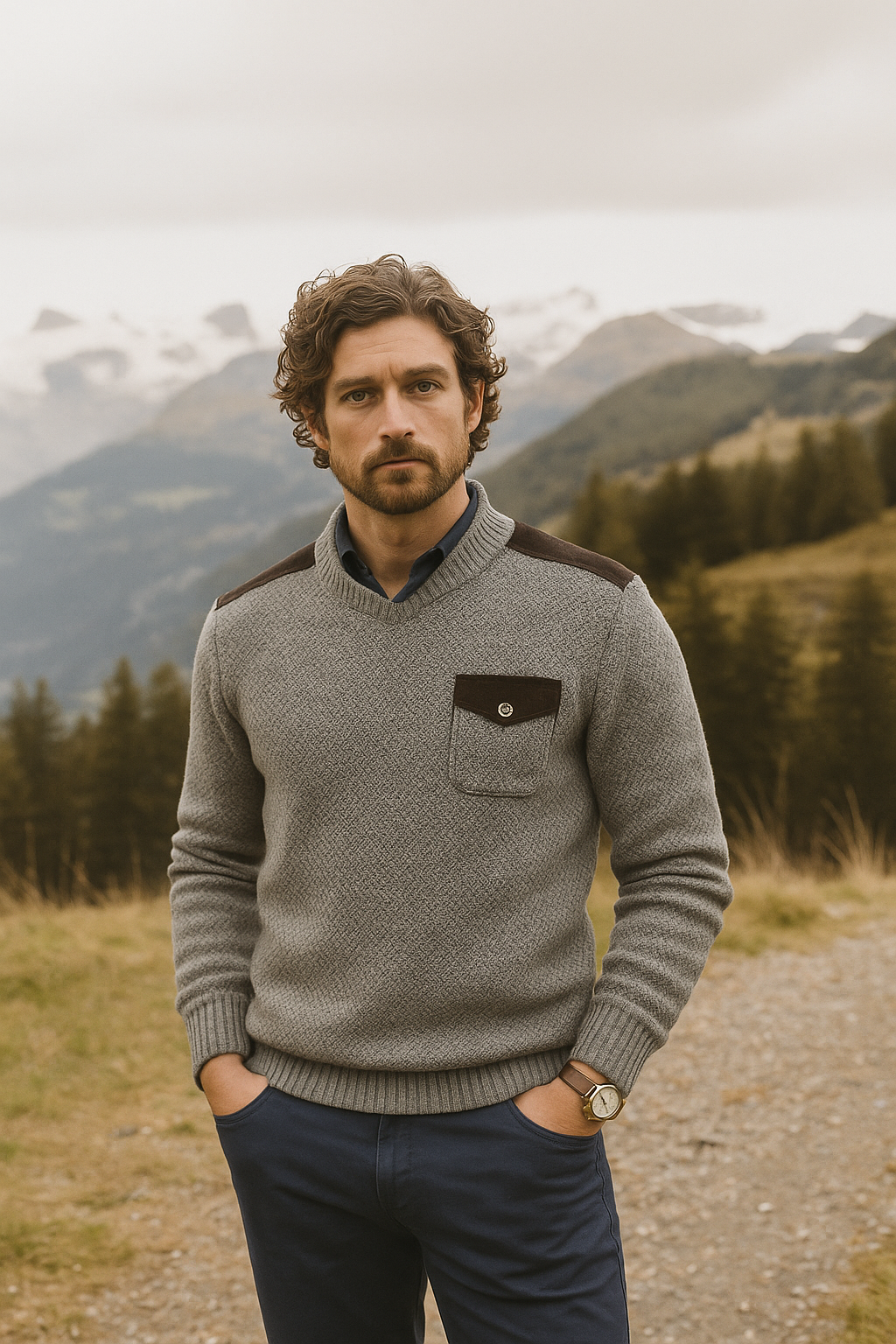 Pull Homme Col Rond Casual avec Manches Longues - PanierRoyale