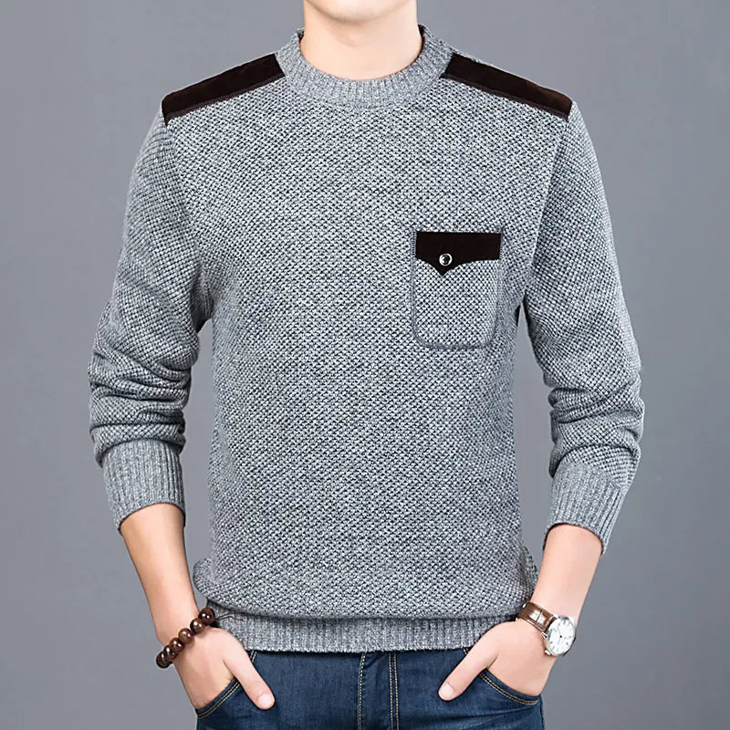 Pull Homme Col Rond Casual avec Manches Longues