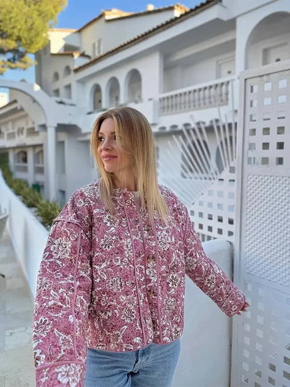 Veste Femme Printemps Florale Chic et Polyvalente