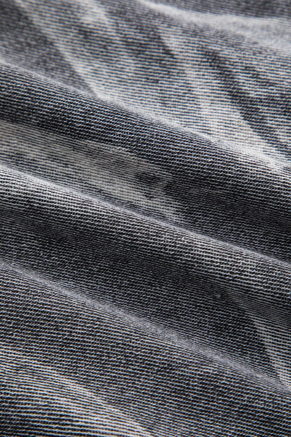 Veste denim croppée grise métallisée style urbain