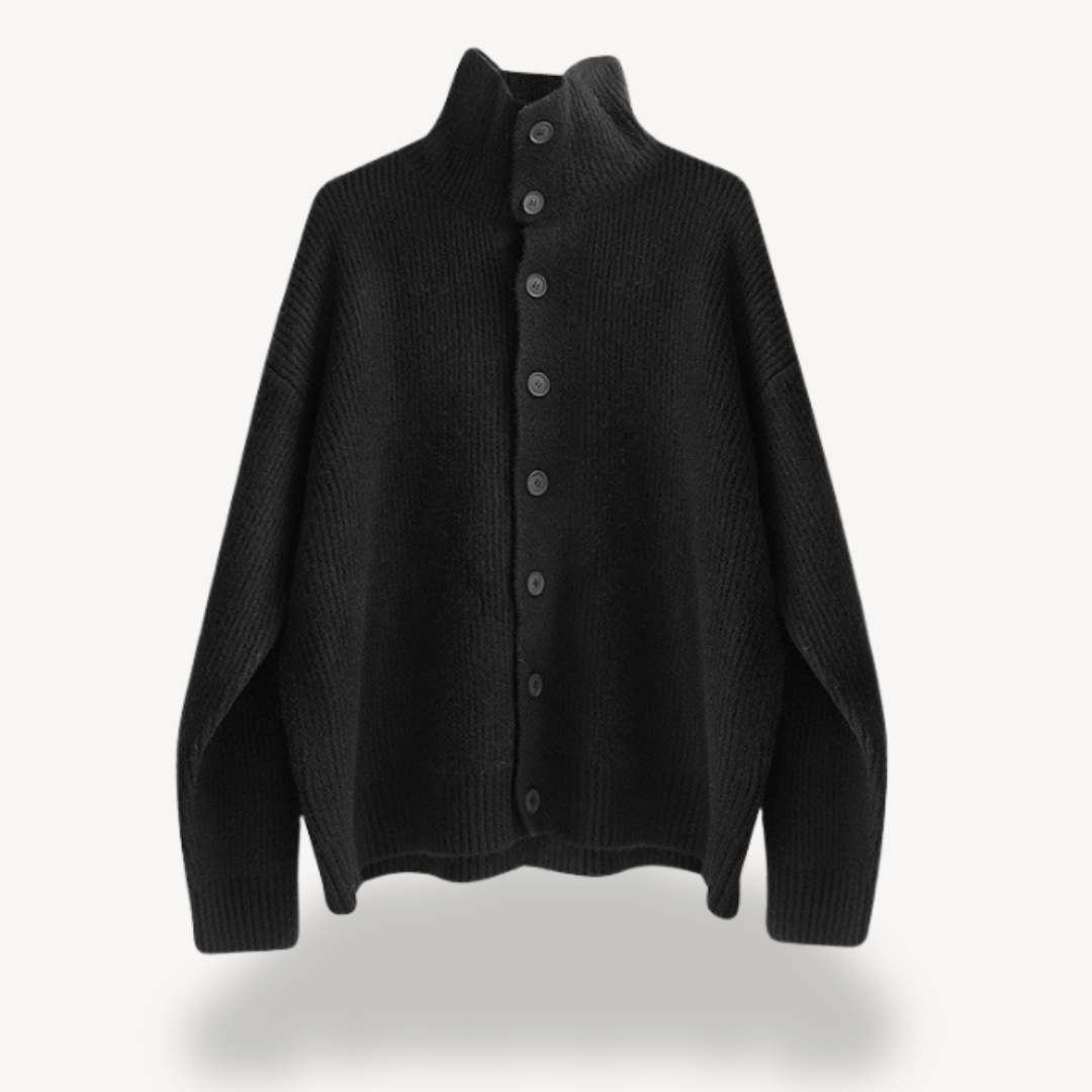 Gilet boutonné en maille côtelée pour homme 1