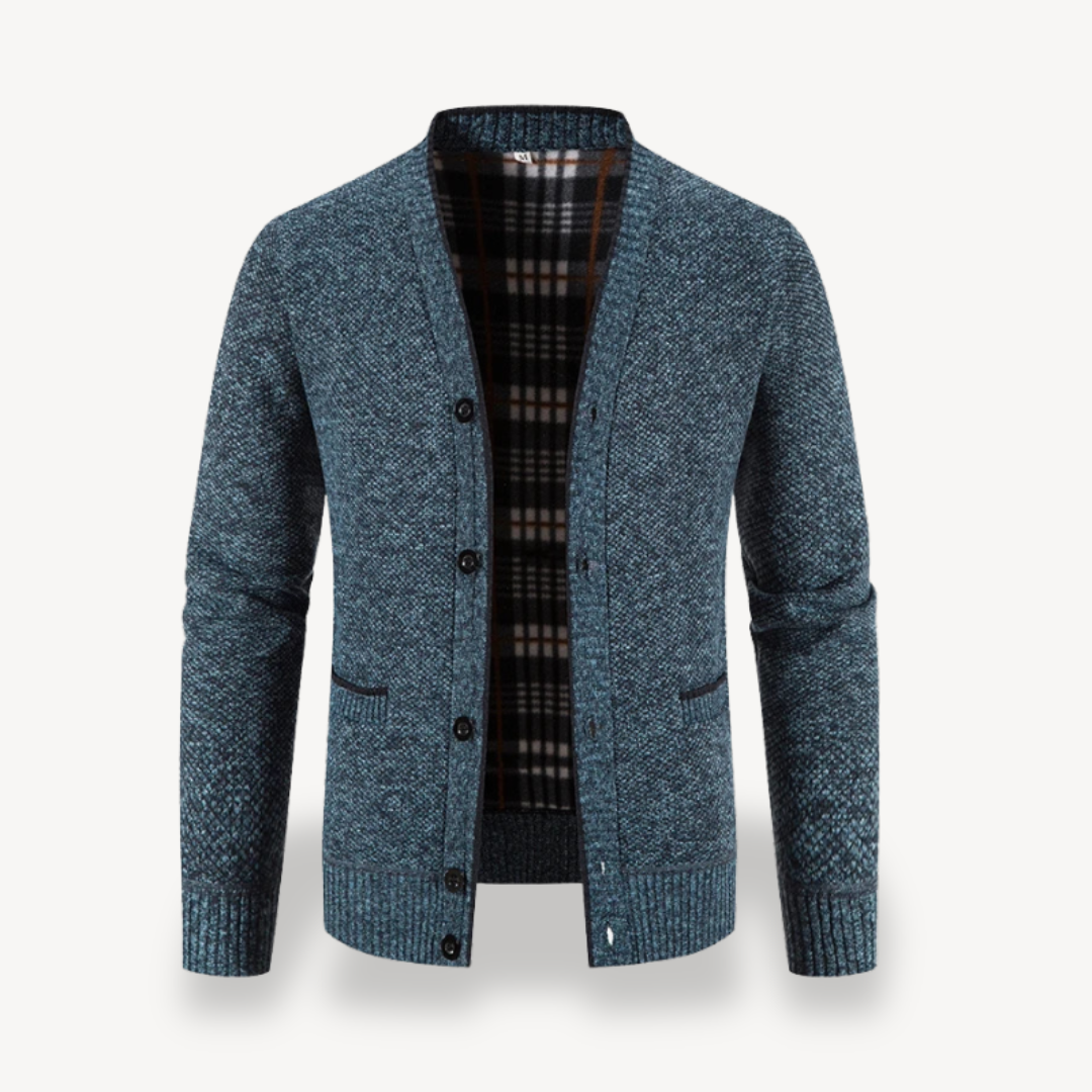 Gilet cardigan à boutons doublé polaire pour homme 3
