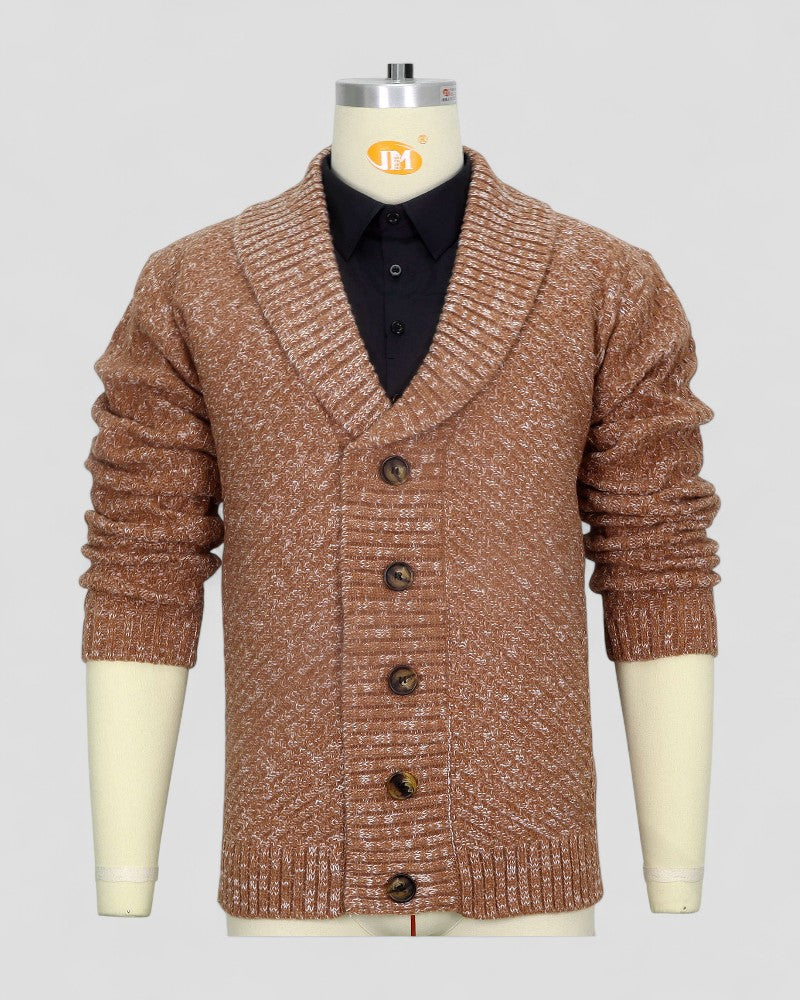 Gilet cardigan à col châle en grosse maille pour homme 2