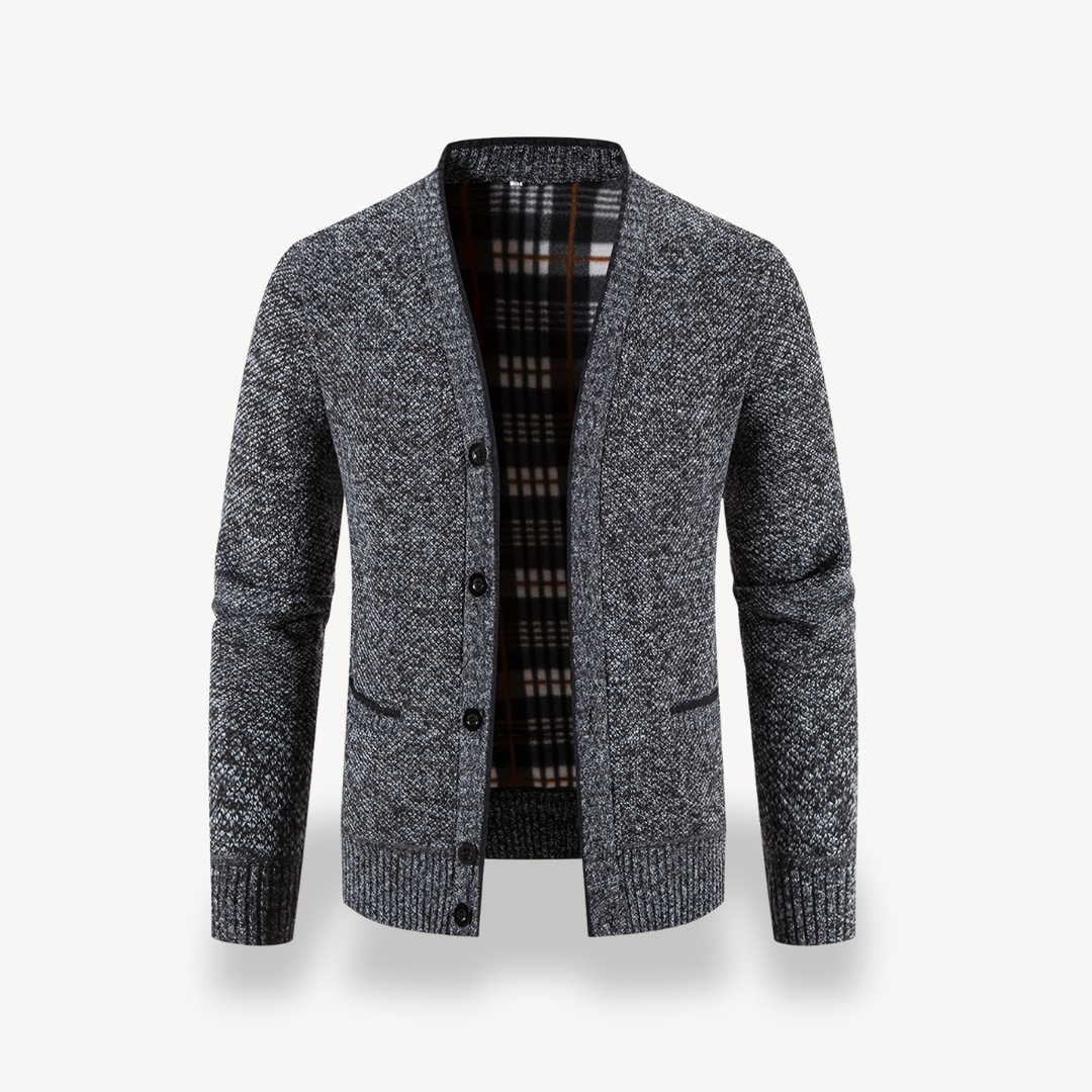 Gilet cardigan pour homme avec doublure à carreaux 0