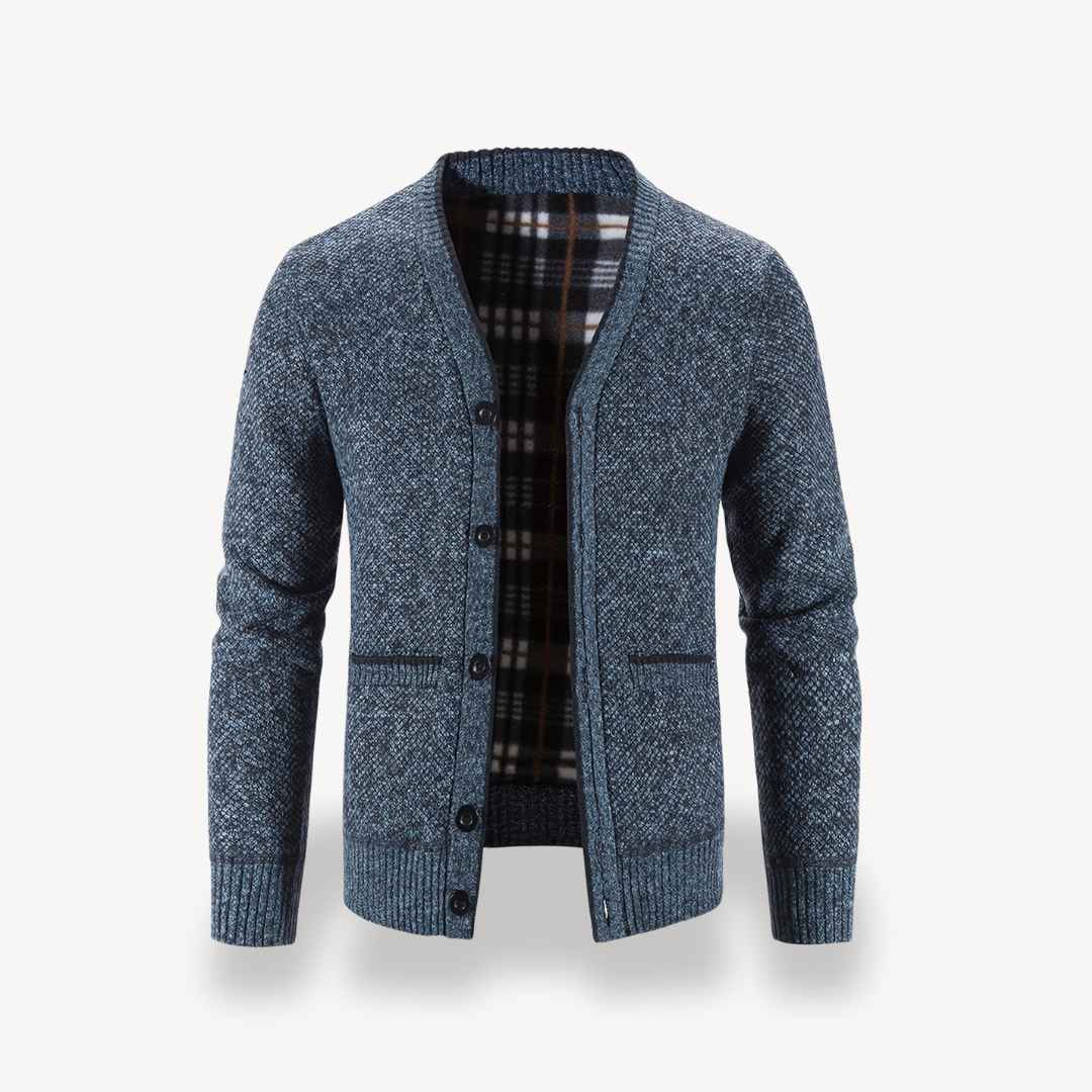 Gilet cardigan pour homme avec doublure à carreaux 1