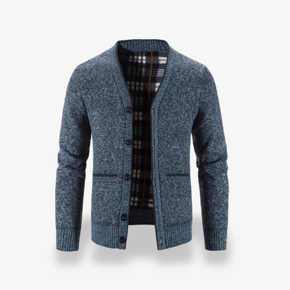 Gilet cardigan pour homme avec doublure à carreaux 1