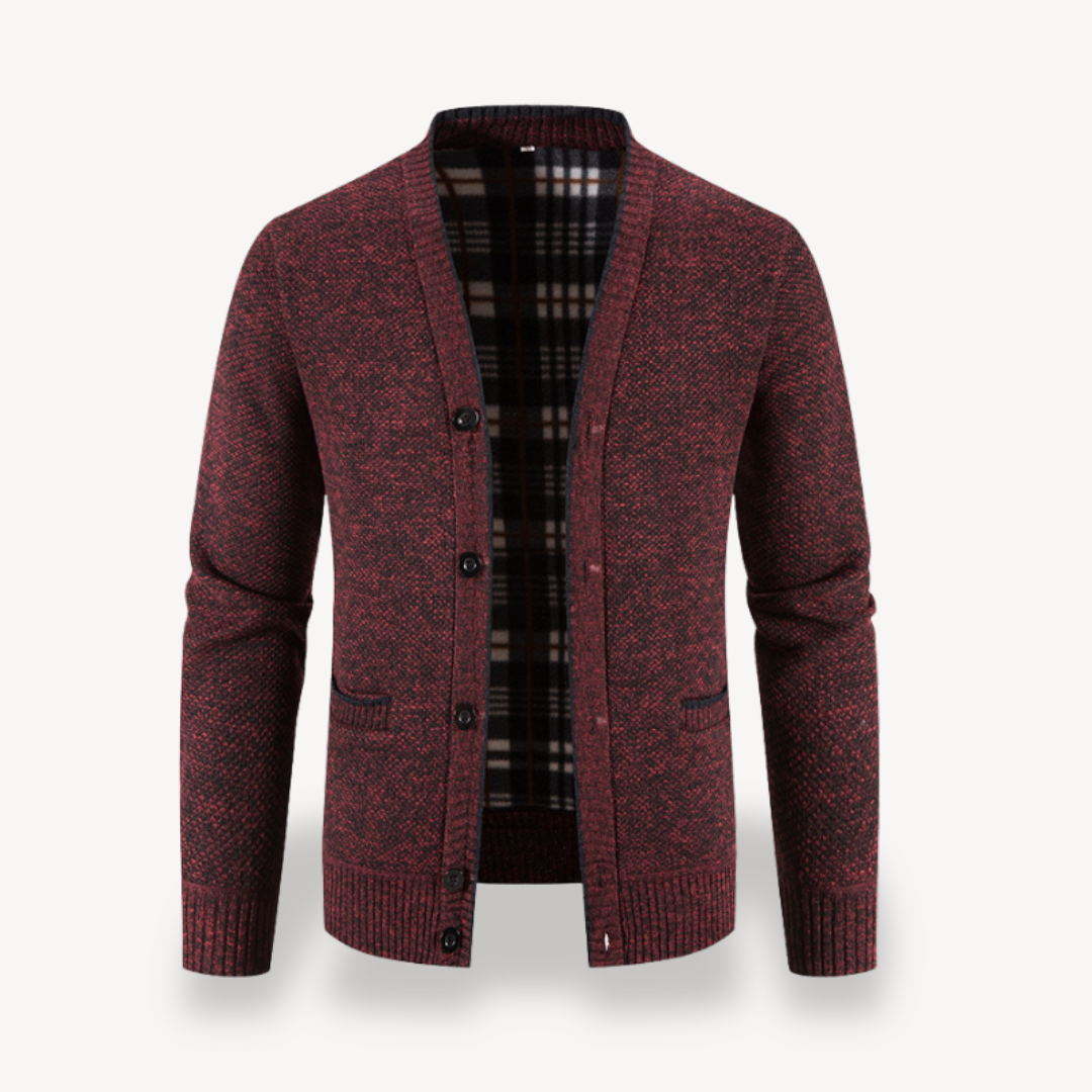 Gilet cardigan pour homme avec doublure à carreaux 2