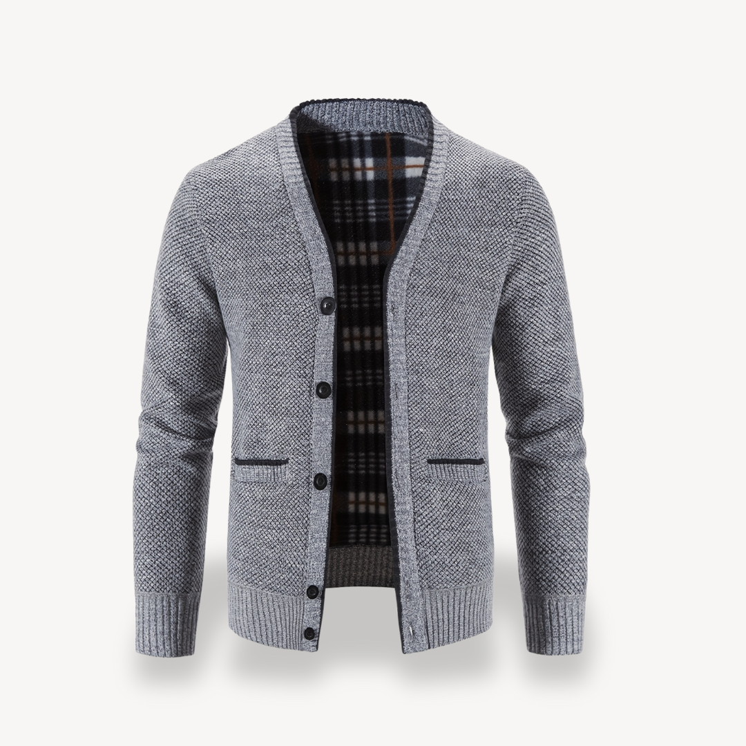 Gilet cardigan pour homme avec doublure à carreaux 3