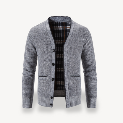 Gilet cardigan pour homme avec doublure à carreaux 3