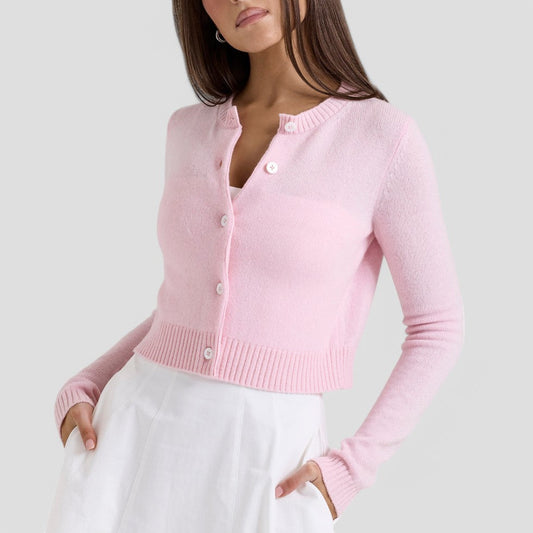 Gilet court en maille douce pour femme, style printemps 0