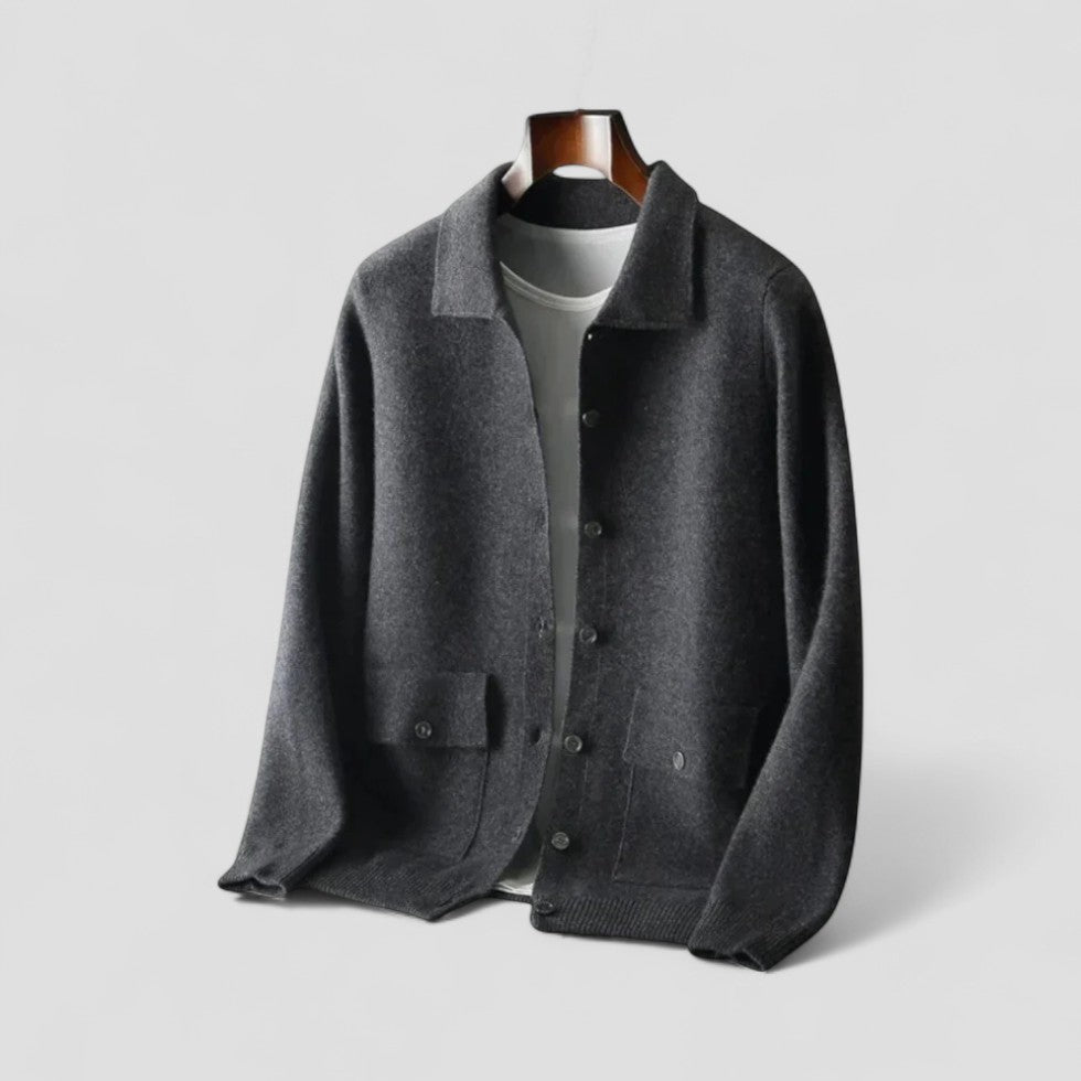 Gilet d'hiver en maille à manches longues pour homme, boutonné, à boutons 2