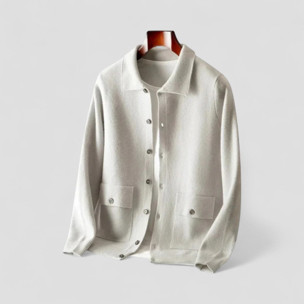 Gilet d'hiver en maille à manches longues pour homme, boutonné, à boutons 3