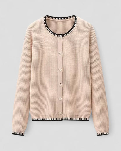 Gilet en cachemire à col rond et simple boutonnage pour femme 0