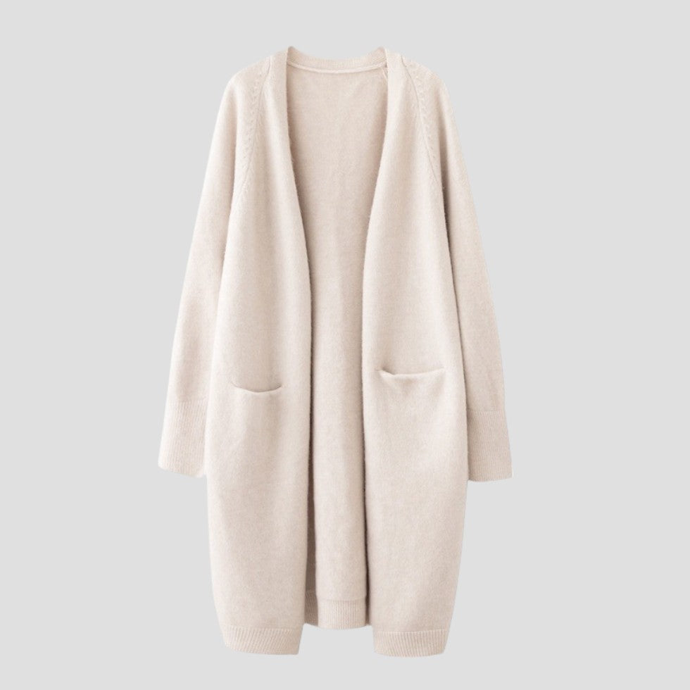 Gilet en cachemire pour femme avec long devant ouvert 0