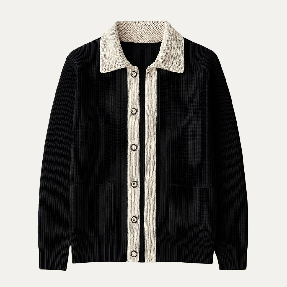 Gilet en maille de coton pour homme, boutonné et doté de poches 0