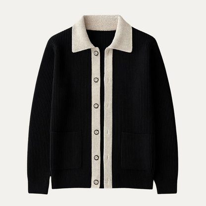 Gilet en maille de coton pour homme, boutonné et doté de poches 0