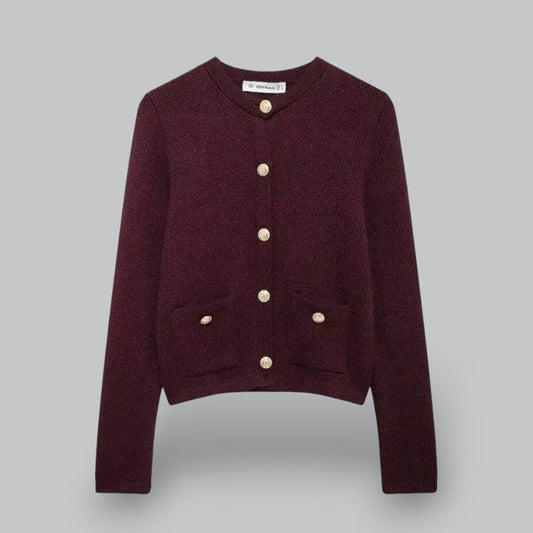 Gilet en maille douce avec boutons dorés 0