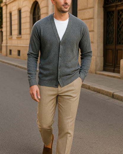 Gilet léger en maille pour homme avec boutons 2