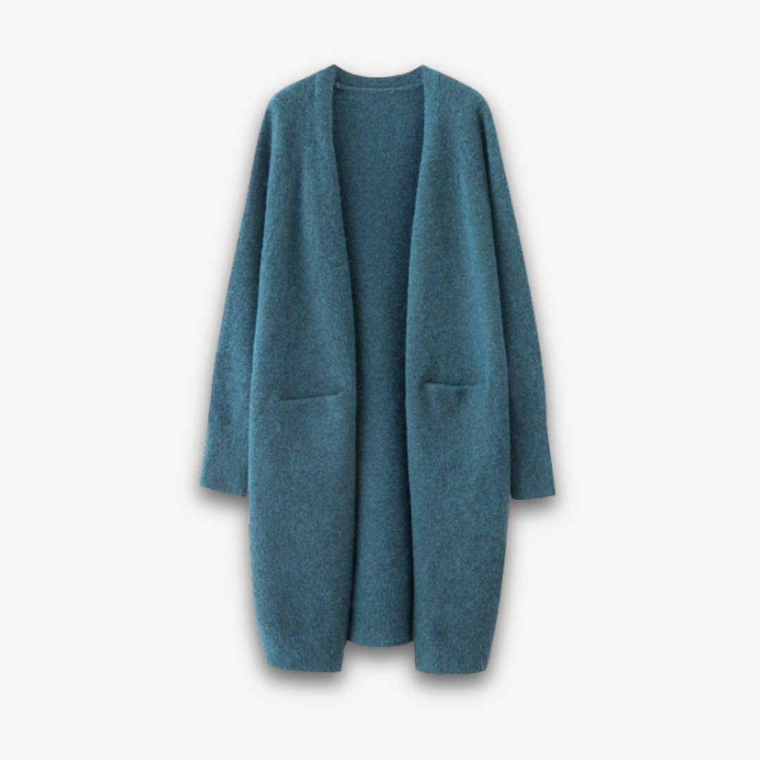 Gilet long en cachemire pour femme - Devant ouvert 2