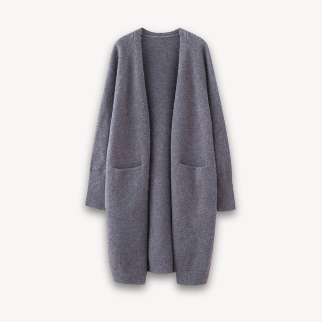 Gilet long en cachemire pour femme - Devant ouvert 3