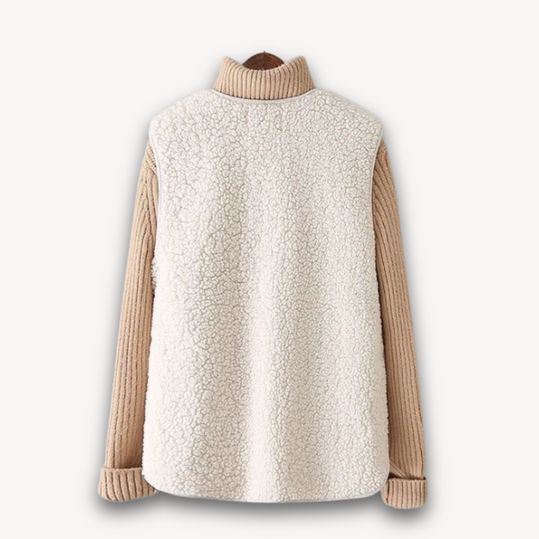 Gilet sans manches en polaire sherpa pour femme - Douce et moelleuse, avec poches - Vêtement d'hiver décontracté 4