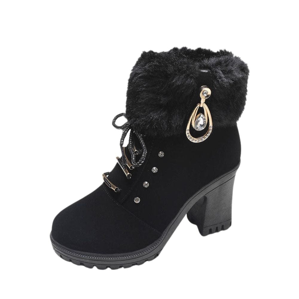 Bottines Fourrées Chaudes et Élégantes pour Femme - PanierRoyale