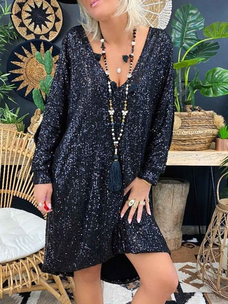 Robe de Cocktail Pailletée Chic pour Femme - PanierRoyale