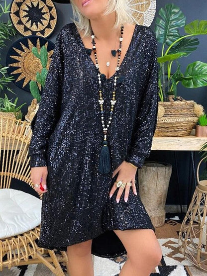 Robe de Cocktail Pailletée Chic pour Femme - PanierRoyale